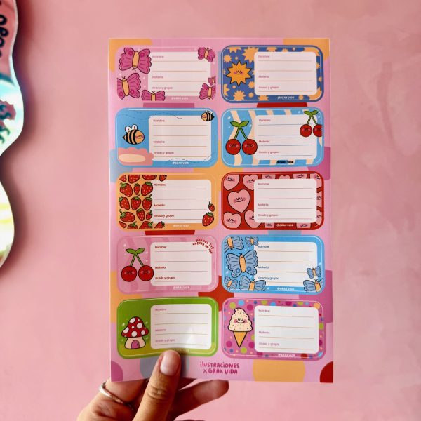 Planilla Etiquetas escolares